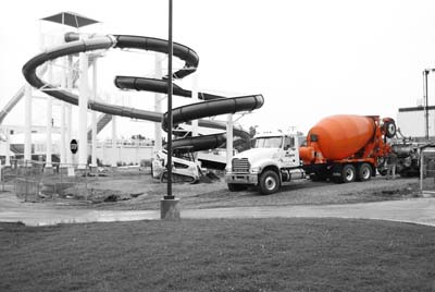 Jacobson concrete / L.A. Jacobson Inc. ready mixed concrete plant in Pauls Valley, Oklahoma after pouring for the Pauls Valley Community Center
